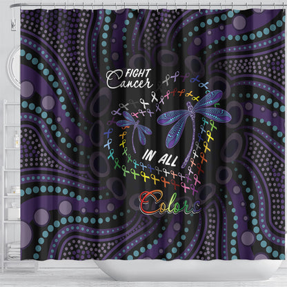 Fight Cancer In All Colors Australia Indigenous Shower Curtain Dragonflies Aboriginal Art