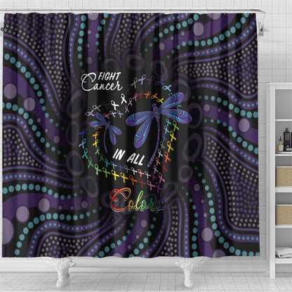 Fight Cancer In All Colors Australia Indigenous Shower Curtain Dragonflies Aboriginal Art