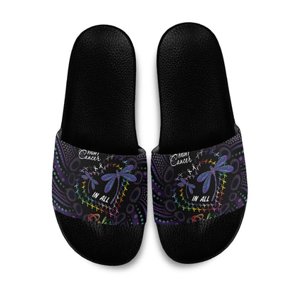Fight Cancer In All Colors Australia Indigenous Slide Sandals Dragonflies Aboriginal Art