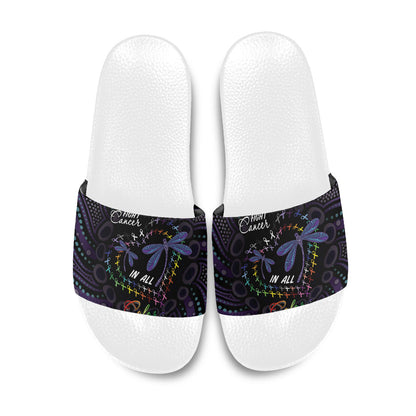 Fight Cancer In All Colors Australia Indigenous Slide Sandals Dragonflies Aboriginal Art