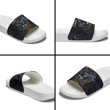 Fight Cancer In All Colors Australia Indigenous Slide Sandals Dragonflies Aboriginal Art
