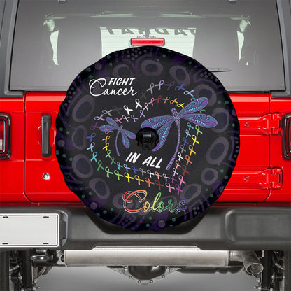 Fight Cancer In All Colors Australia Indigenous Spare Tire Cover Dragonflies Aboriginal Art