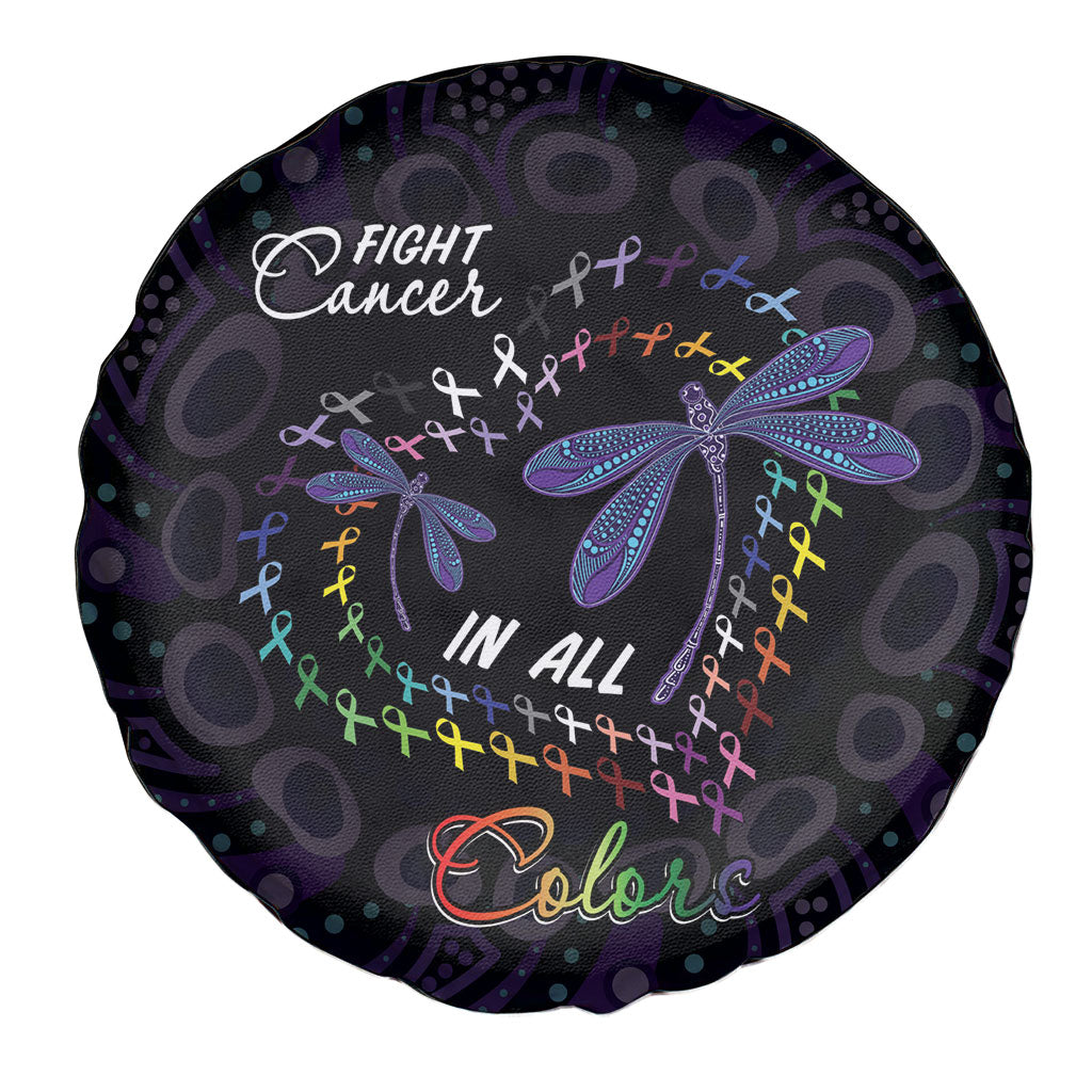 Fight Cancer In All Colors Australia Indigenous Spare Tire Cover Dragonflies Aboriginal Art