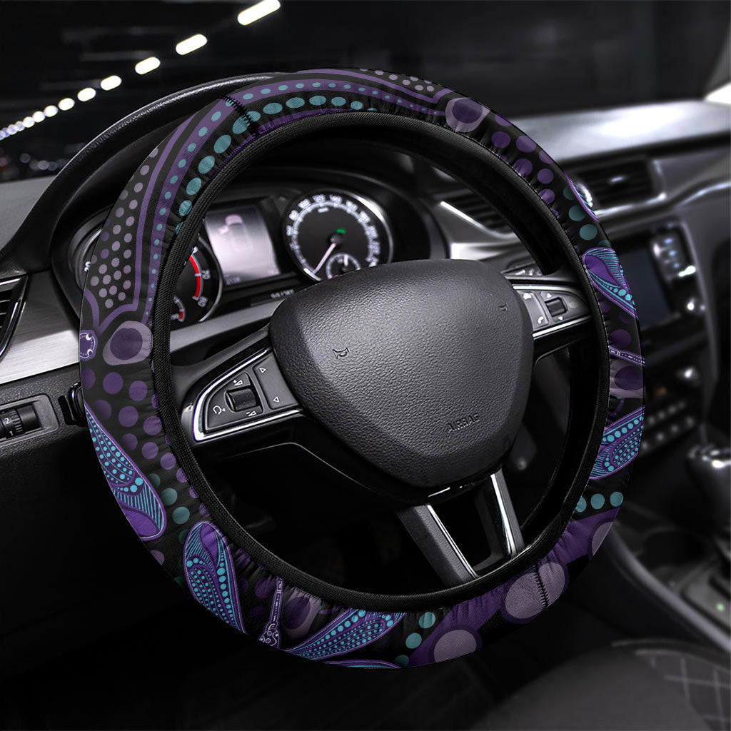 Fight Cancer In All Colors Australia Indigenous Steering Wheel Cover Dragonflies Aboriginal Art
