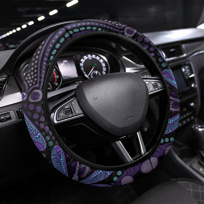 Fight Cancer In All Colors Australia Indigenous Steering Wheel Cover Dragonflies Aboriginal Art