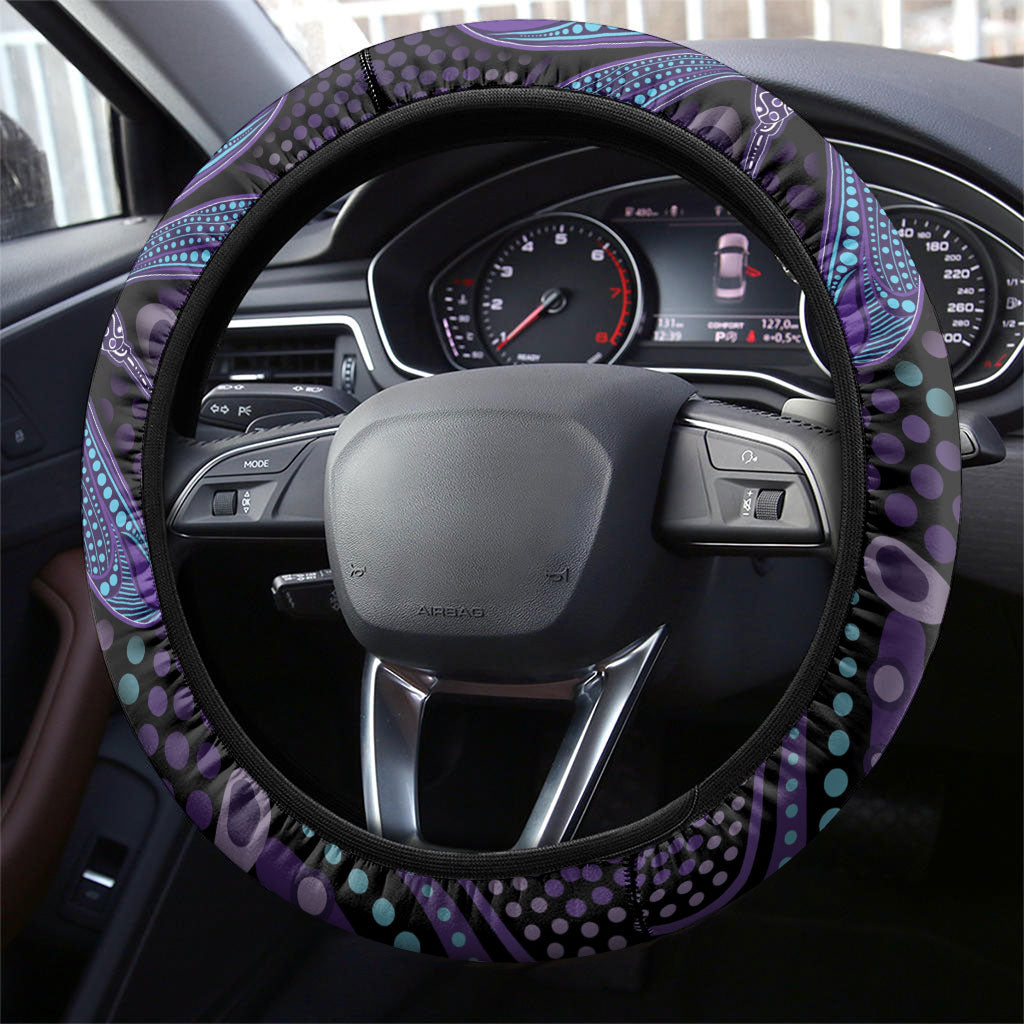 Fight Cancer In All Colors Australia Indigenous Steering Wheel Cover Dragonflies Aboriginal Art