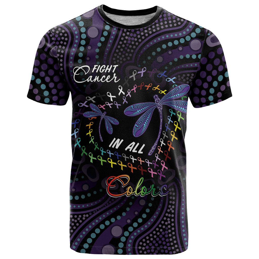 Fight Cancer In All Colors Australia Indigenous Personalized T Shirt Dragonflies Aboriginal Art