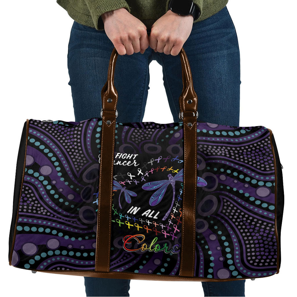 Fight Cancer In All Colors Australia Indigenous Travel Bag Dragonflies Aboriginal Art