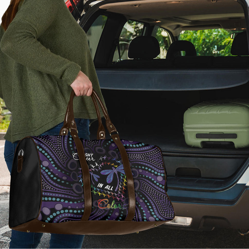 Fight Cancer In All Colors Australia Indigenous Travel Bag Dragonflies Aboriginal Art