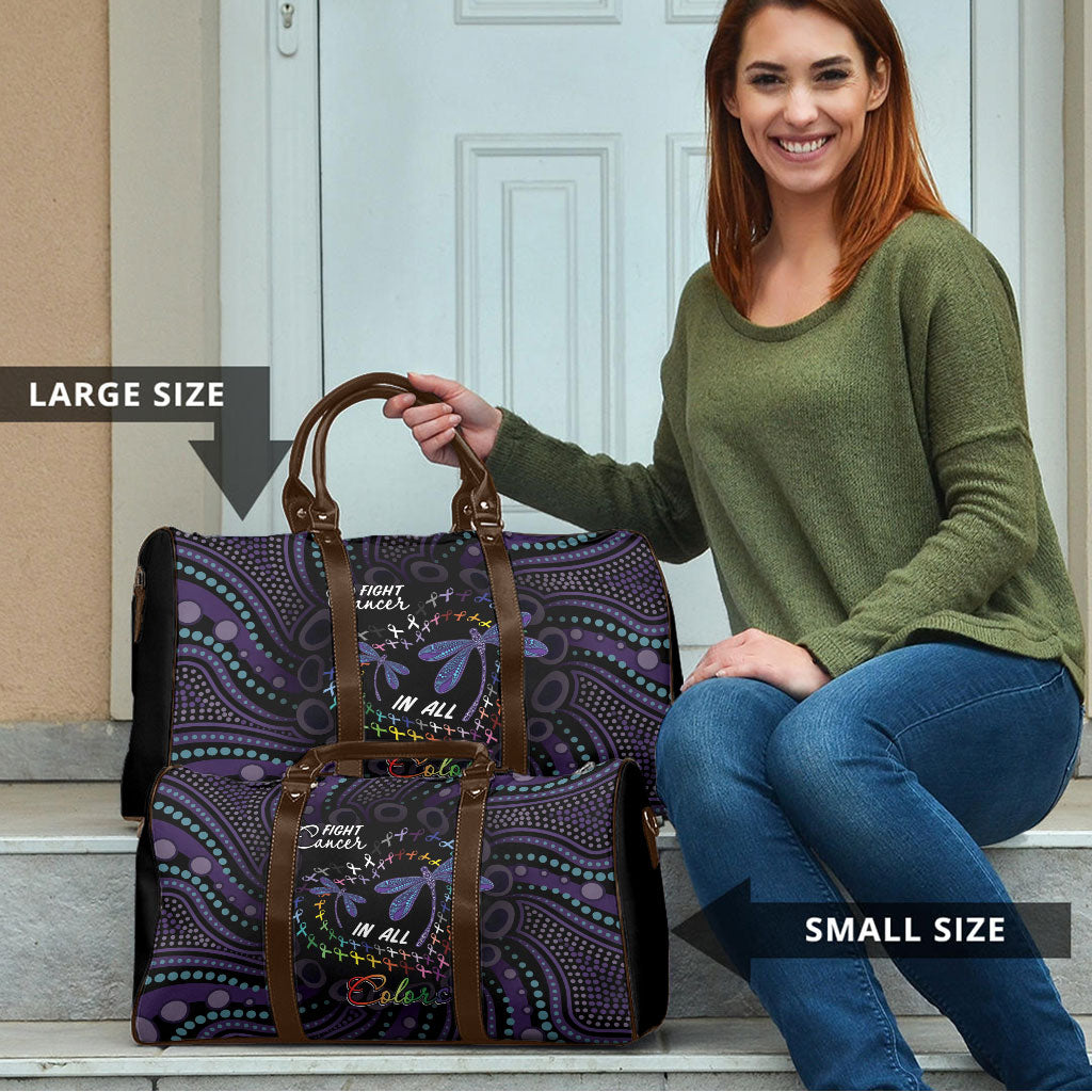 Fight Cancer In All Colors Australia Indigenous Travel Bag Dragonflies Aboriginal Art
