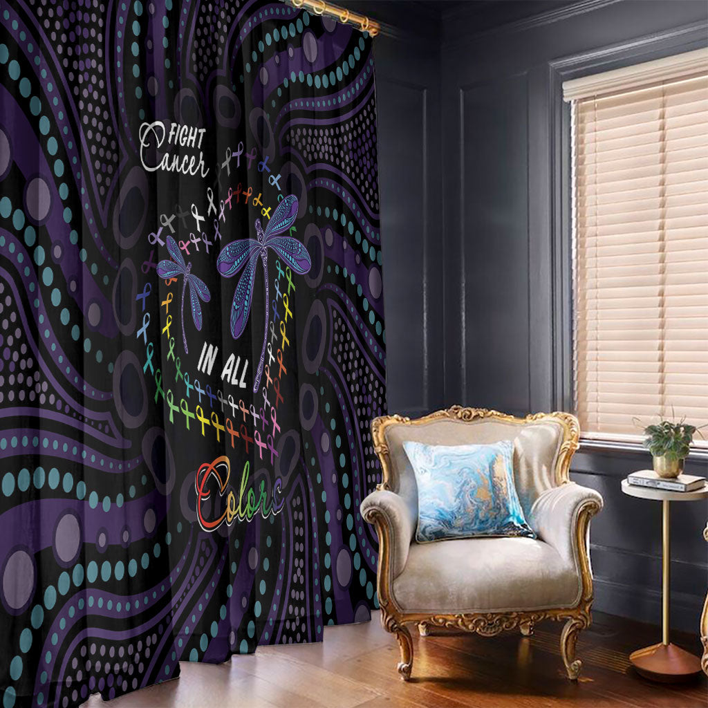 Fight Cancer In All Colors Australia Indigenous Window Curtain Dragonflies Aboriginal Art