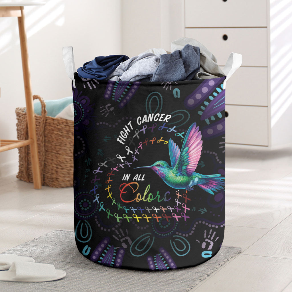 Australia Indigenous Aboriginal Arts Laundry Basket Hummingbird - Fight Cancer In All Colors