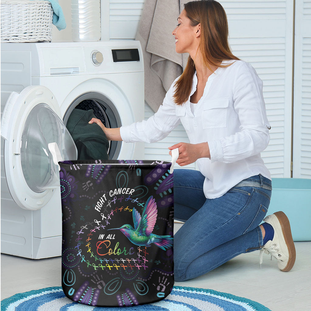 Australia Indigenous Aboriginal Arts Laundry Basket Hummingbird - Fight Cancer In All Colors