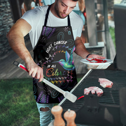 Australia Indigenous Aboriginal Arts Apron Hummingbird - Fight Cancer In All Colors
