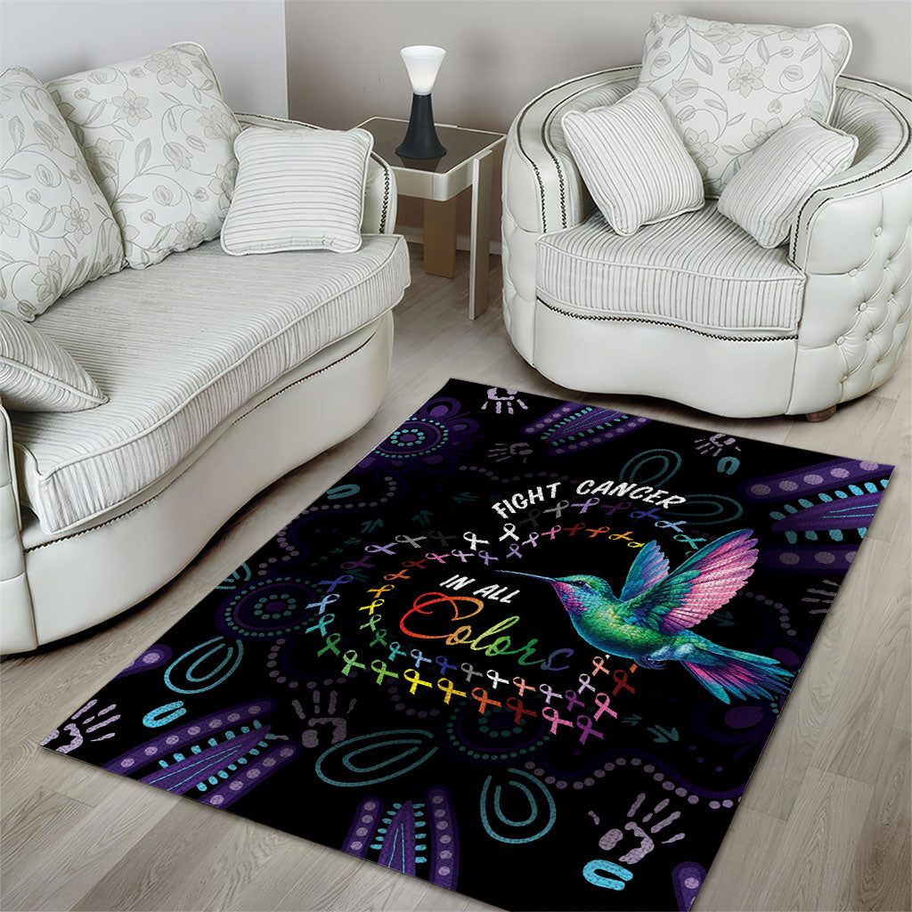 Australia Indigenous Aboriginal Arts Area Rug Hummingbird - Fight Cancer In All Colors