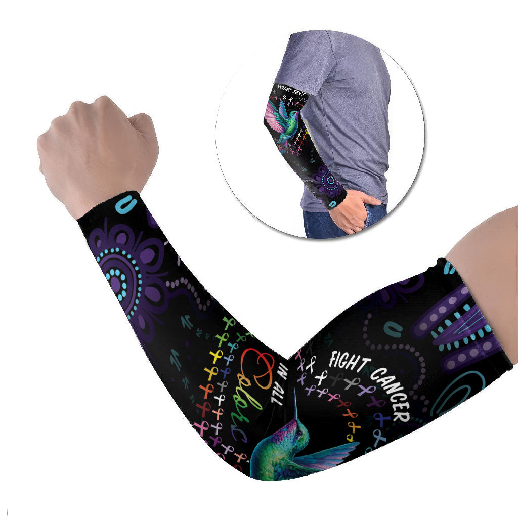 Personalized Australia Indigenous Aboriginal Arts Arm Sleeves Hummingbird - Fight Cancer In All Colors