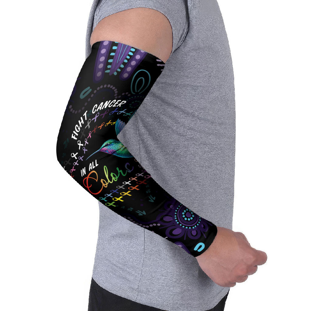 Personalized Australia Indigenous Aboriginal Arts Arm Sleeves Hummingbird - Fight Cancer In All Colors