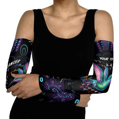 Personalized Australia Indigenous Aboriginal Arts Arm Sleeves Hummingbird - Fight Cancer In All Colors