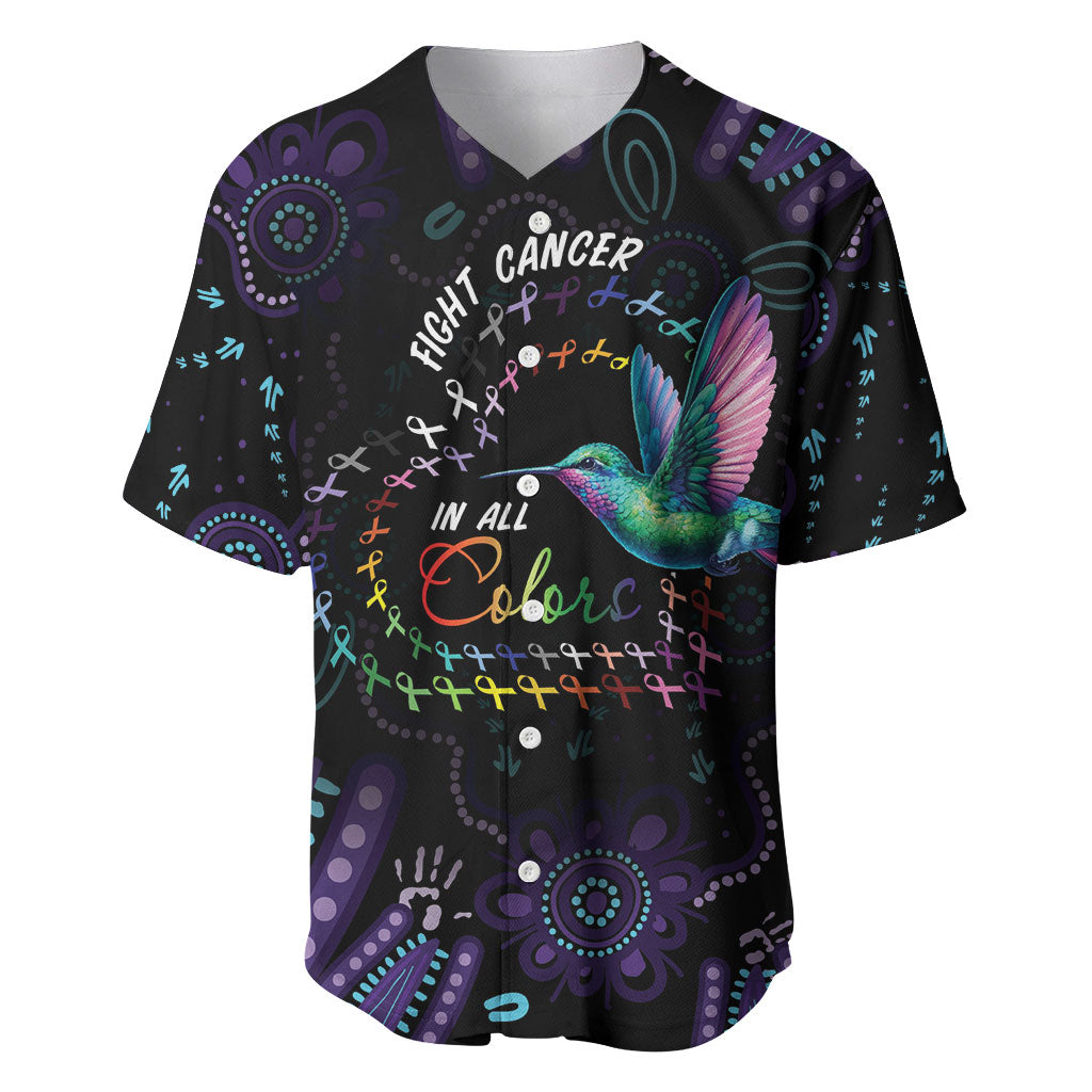 Personalized Australia Indigenous Aboriginal Arts Baseball Jersey Hummingbird - Fight Cancer In All Colors