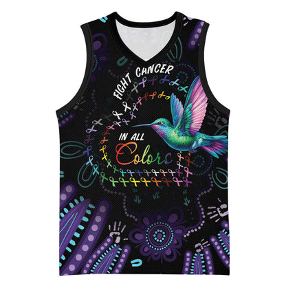 Personalized Australia Indigenous Aboriginal Arts Basketball Jersey Hummingbird - Fight Cancer In All Colors