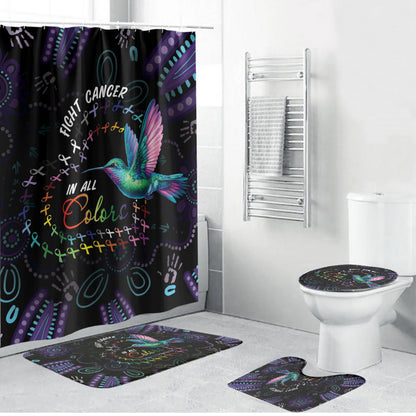 Australia Indigenous Aboriginal Arts Bathroom Set Hummingbird - Fight Cancer In All Colors