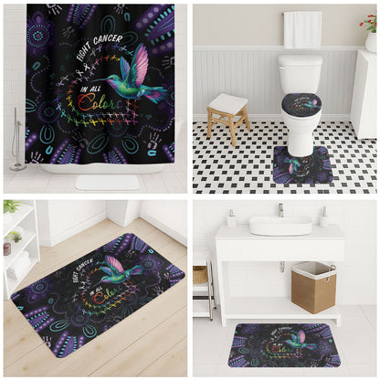 Australia Indigenous Aboriginal Arts Bathroom Set Hummingbird - Fight Cancer In All Colors