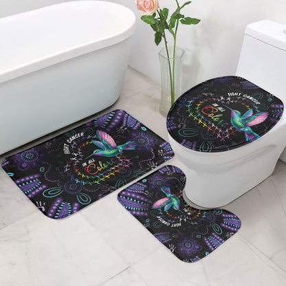 Australia Indigenous Aboriginal Arts Bathroom Set Hummingbird - Fight Cancer In All Colors
