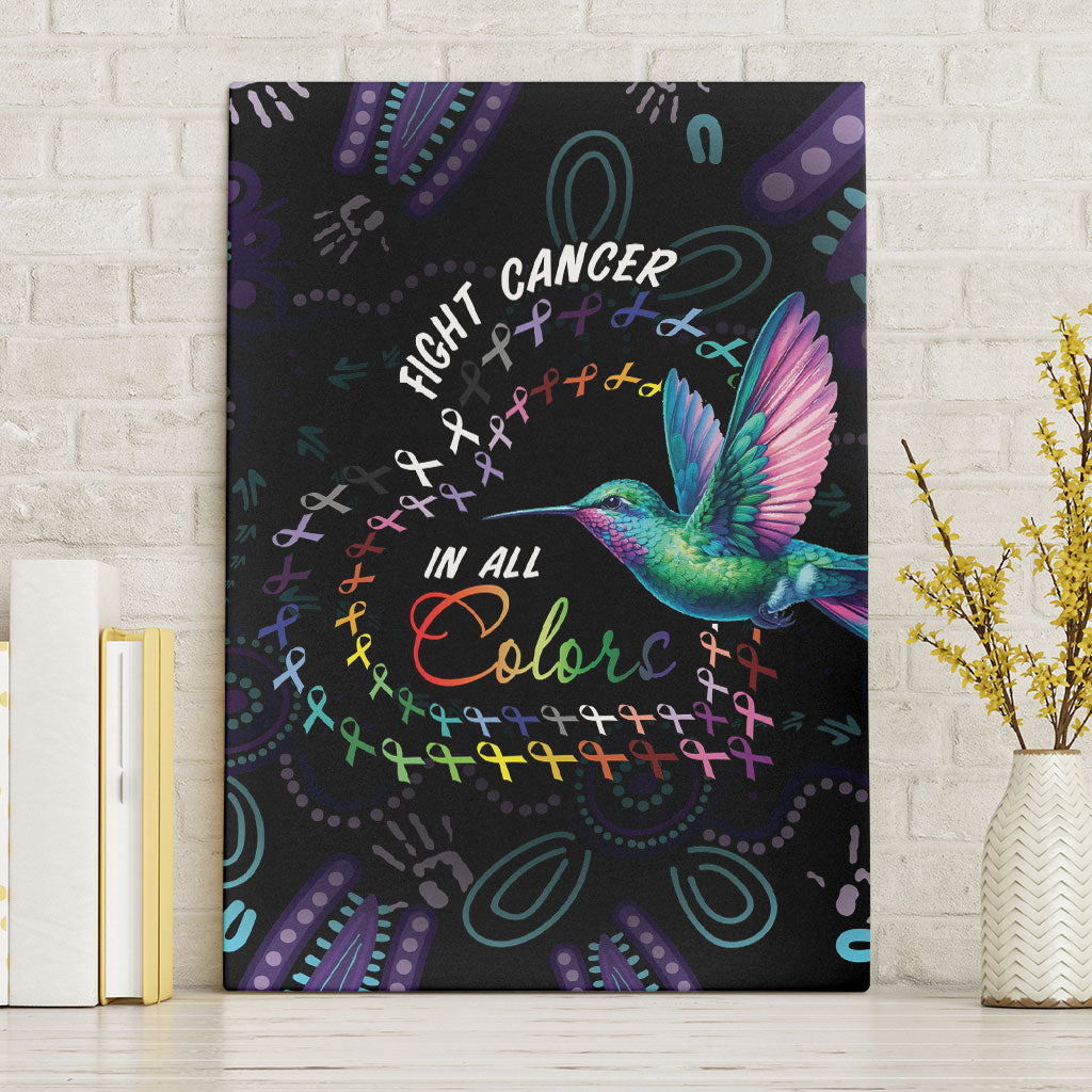 Australia Indigenous Aboriginal Arts Canvas Wall Art Hummingbird - Fight Cancer In All Colors