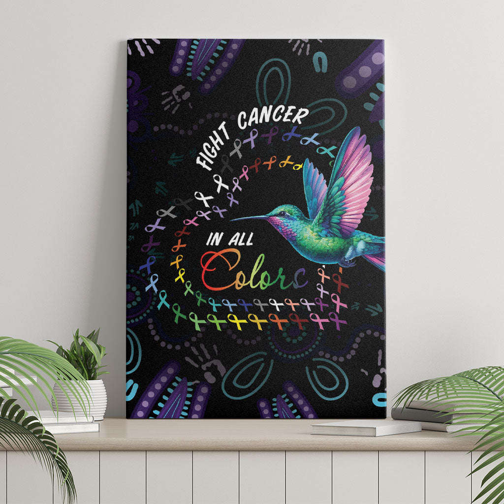 Australia Indigenous Aboriginal Arts Canvas Wall Art Hummingbird - Fight Cancer In All Colors