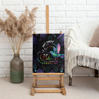 Australia Indigenous Aboriginal Arts Canvas Wall Art Hummingbird - Fight Cancer In All Colors