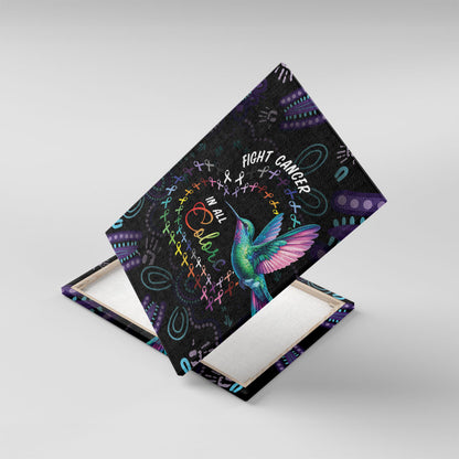 Australia Indigenous Aboriginal Arts Canvas Wall Art Hummingbird - Fight Cancer In All Colors