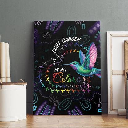 Australia Indigenous Aboriginal Arts Canvas Wall Art Hummingbird - Fight Cancer In All Colors