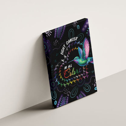 Australia Indigenous Aboriginal Arts Canvas Wall Art Hummingbird - Fight Cancer In All Colors