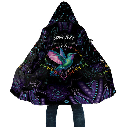 Personalized Australia Indigenous Aboriginal Arts Cloak Hummingbird - Fight Cancer In All Colors