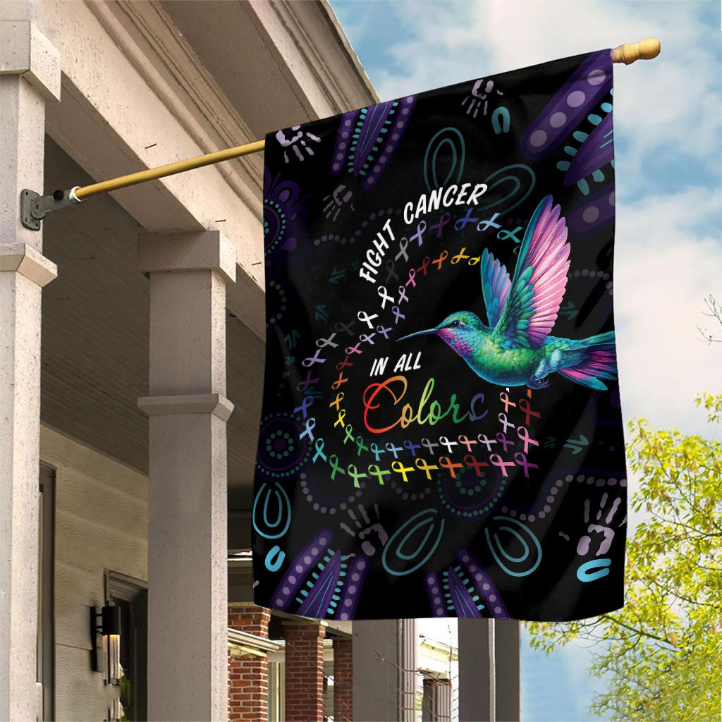 Australia Indigenous Aboriginal Arts Garden Flag Hummingbird - Fight Cancer In All Colors