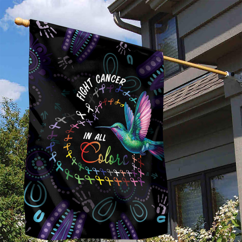 Australia Indigenous Aboriginal Arts Garden Flag Hummingbird - Fight Cancer In All Colors