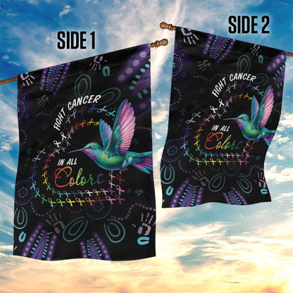 Australia Indigenous Aboriginal Arts Garden Flag Hummingbird - Fight Cancer In All Colors