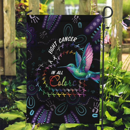 Australia Indigenous Aboriginal Arts Garden Flag Hummingbird - Fight Cancer In All Colors