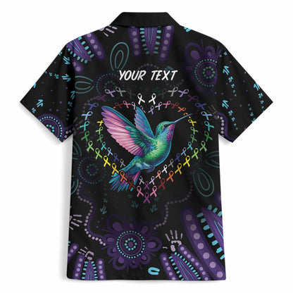 Personalized Australia Indigenous Aboriginal Arts Hawaiian Shirt Hummingbird - Fight Cancer In All Colors