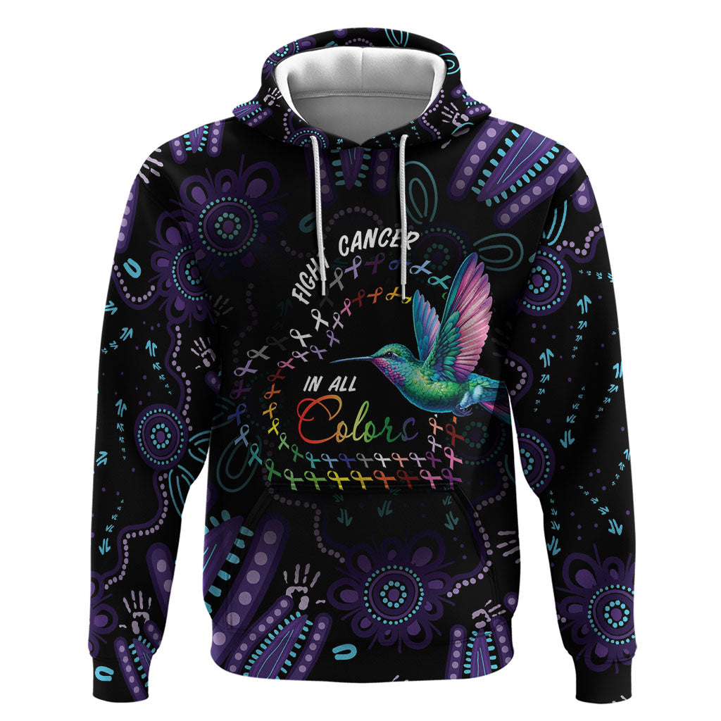 Personalized Australia Indigenous Aboriginal Arts Hoodie Hummingbird - Fight Cancer In All Colors