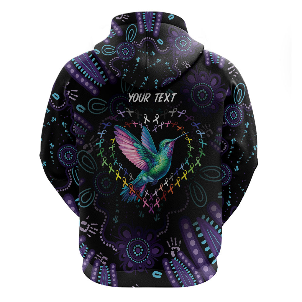 Personalized Australia Indigenous Aboriginal Arts Hoodie Hummingbird - Fight Cancer In All Colors
