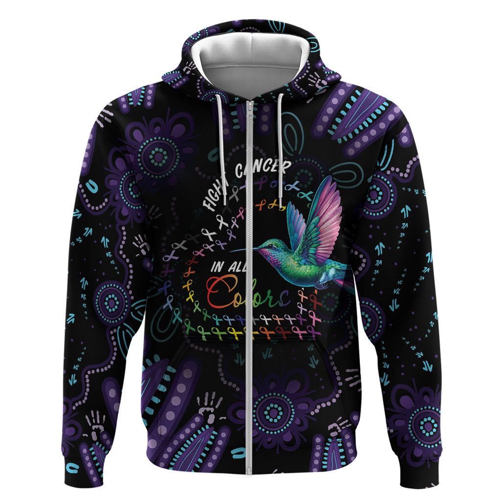 Personalized Australia Indigenous Aboriginal Arts Hoodie Hummingbird - Fight Cancer In All Colors