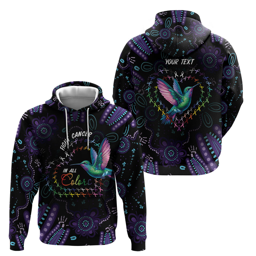 Personalized Australia Indigenous Aboriginal Arts Hoodie Hummingbird - Fight Cancer In All Colors