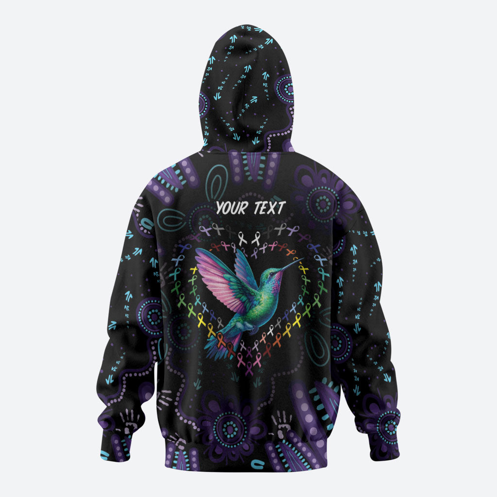 Personalized Australia Indigenous Aboriginal Arts Hoodie Hummingbird - Fight Cancer In All Colors