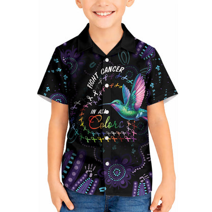 Personalized Australia Indigenous Aboriginal Arts Kid Hawaiian Shirt Hummingbird - Fight Cancer In All Colors