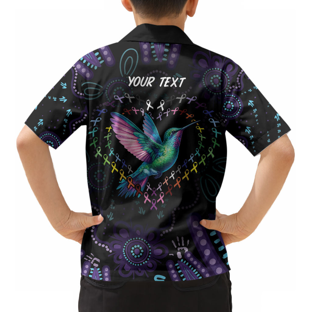 Personalized Australia Indigenous Aboriginal Arts Kid Hawaiian Shirt Hummingbird - Fight Cancer In All Colors
