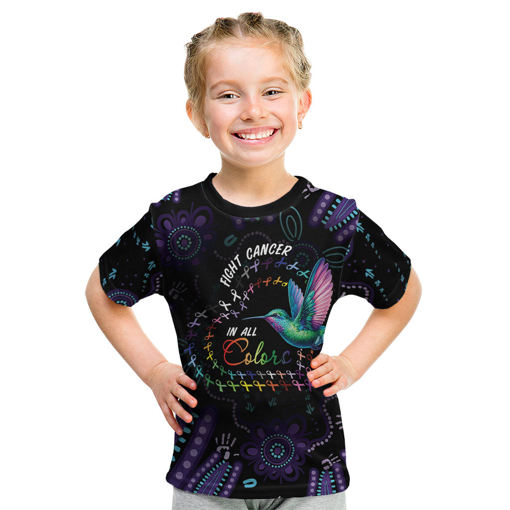 Personalized Australia Indigenous Aboriginal Arts Kid T Shirt Hummingbird - Fight Cancer In All Colors