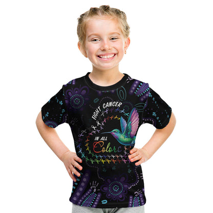 Personalized Australia Indigenous Aboriginal Arts Kid T Shirt Hummingbird - Fight Cancer In All Colors