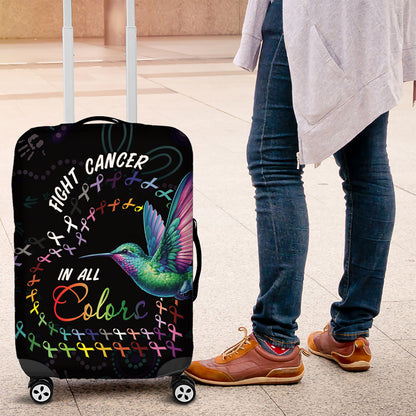 Australia Indigenous Aboriginal Arts Luggage Cover Hummingbird - Fight Cancer In All Colors
