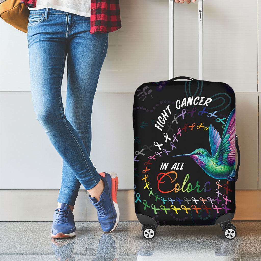 Australia Indigenous Aboriginal Arts Luggage Cover Hummingbird - Fight Cancer In All Colors